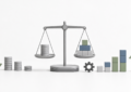 Minimal cost-control and capability-growth objects on a white background.